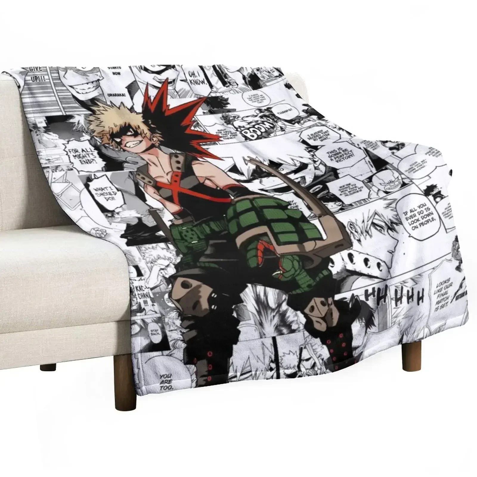 Bakugou Manga Collage Throw Blanket Decorative Throw Camping bed plaid warm winter Blankets