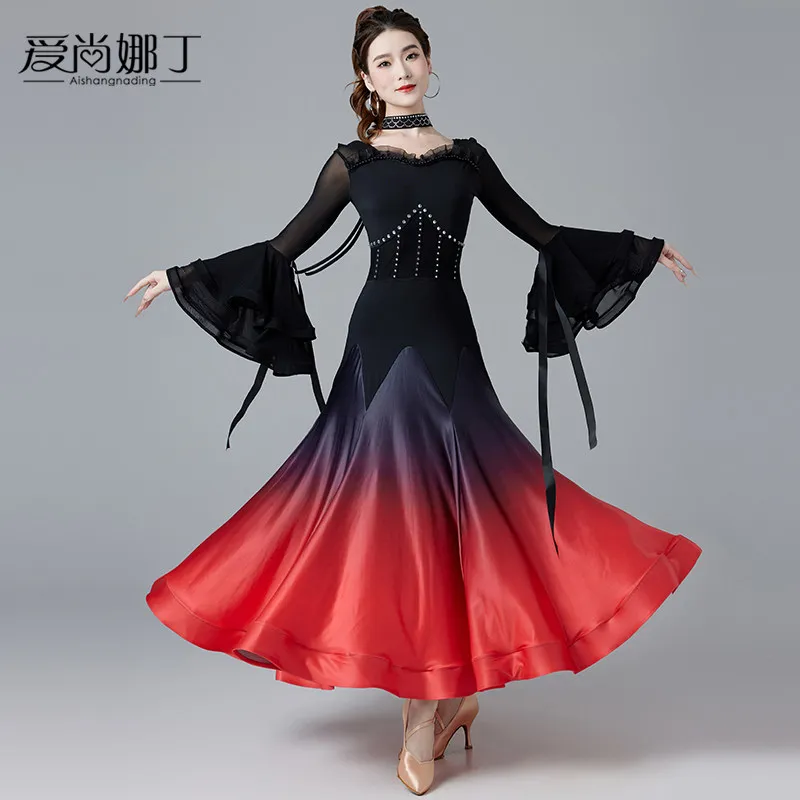 

2026 New Modern Dance Dress National Standard Waltz Friendship Costume Professional Competition Performance Dress 7184