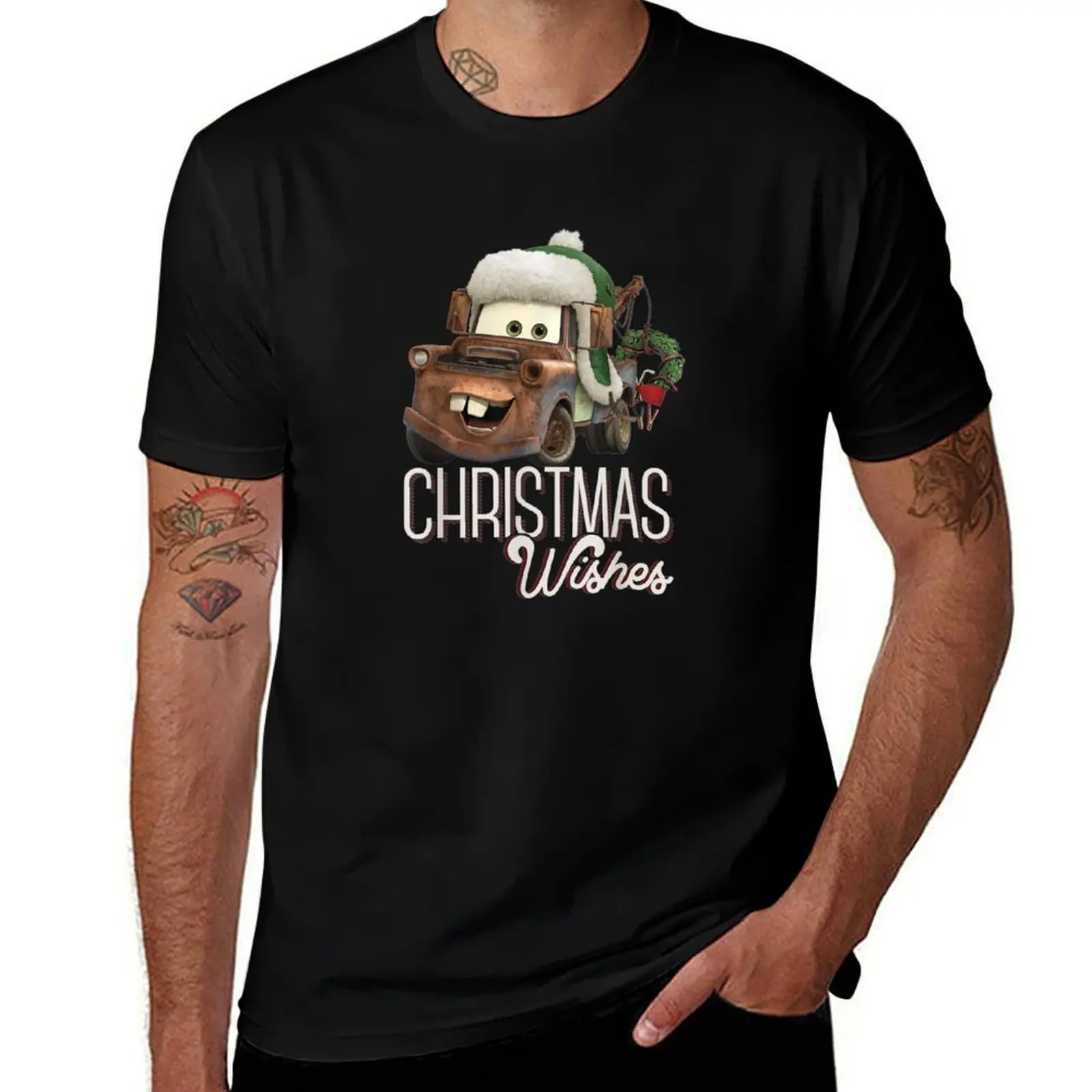 

Carss.Pixarzz Tow Mater Christmas Wishes Portrait T-Shirt oversized t shirt summer clothes customizeds Short sleeve tee men