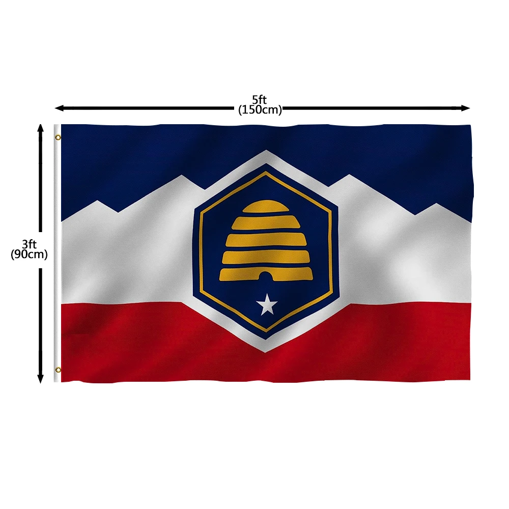 Directly Delivery 100% Polyester New Utah State Flag