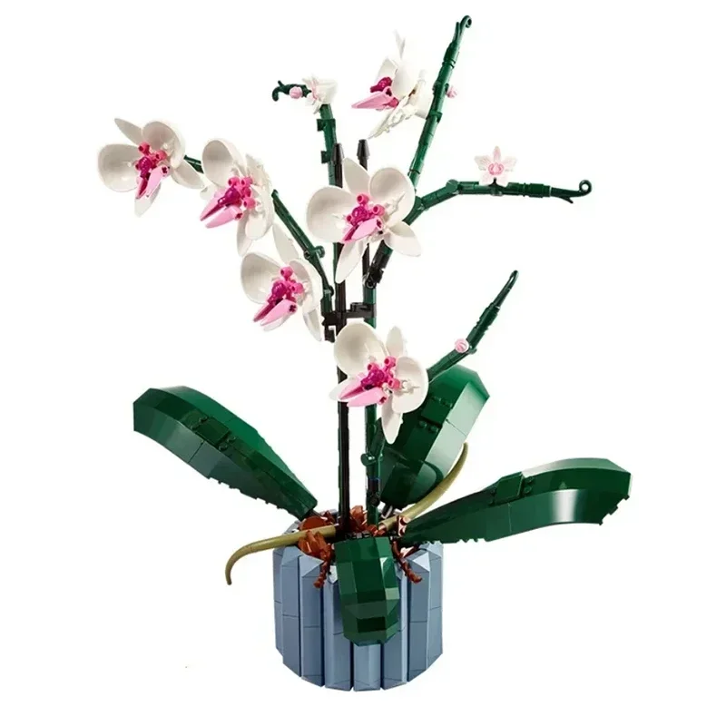 

New Flowers 608pcs Orchid Building Blocks Bricks Plant Bonsai Bouquet Model Compatible 10311 Adult Assembled Toy Kids Girl Gifts