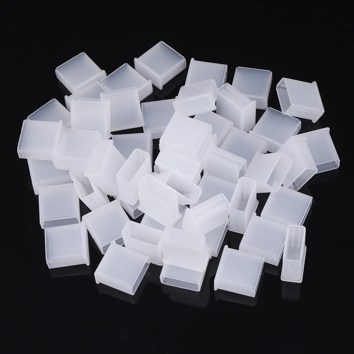 

50 Pcs USB Dust Covers Transparent Plugs for Laptop PC Standard Port Compatible Devices Anti Dust Lint Splash Proof