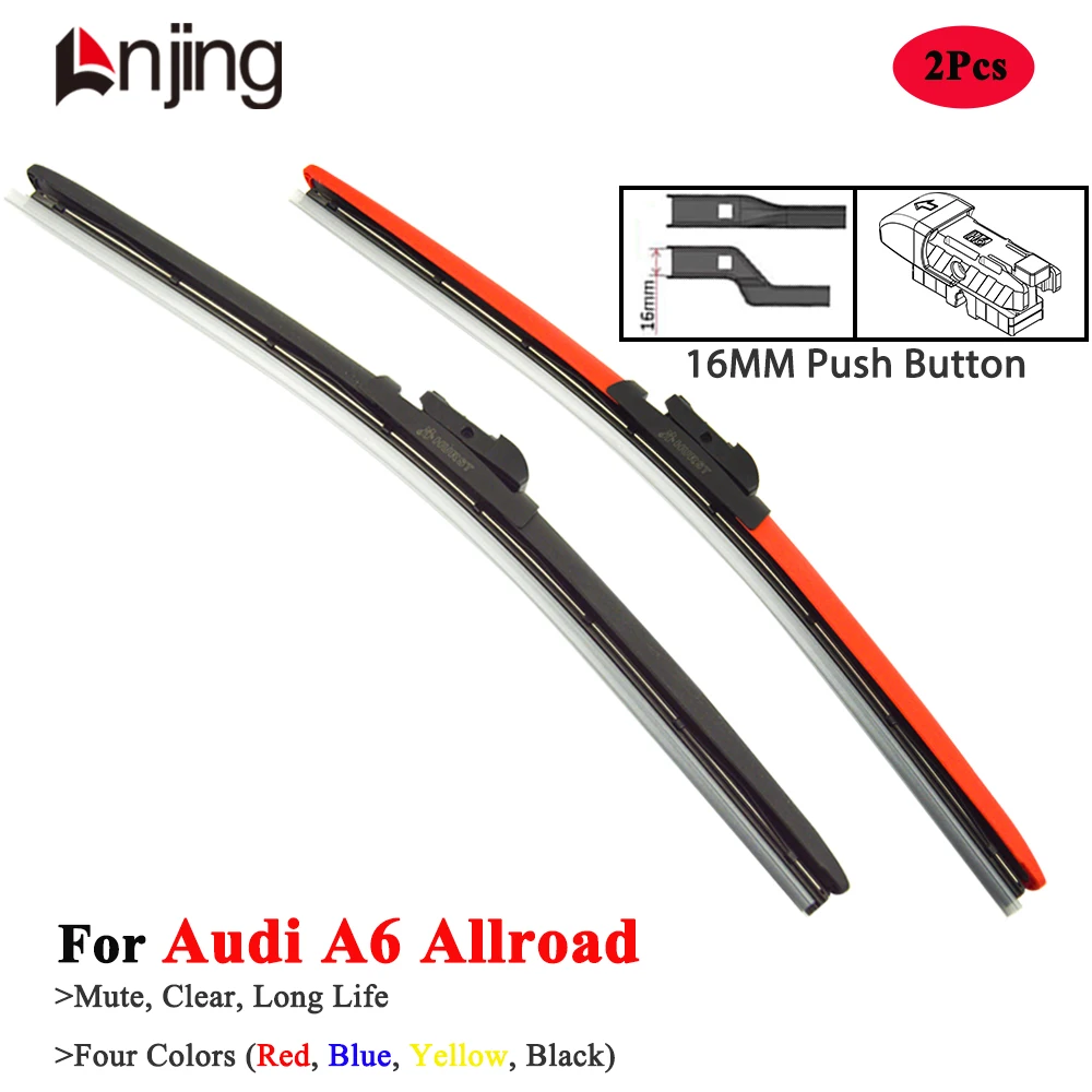 

LNJING Colorful Wiper Blades For Audi A6 Allroad C6 4F C7 C8 Estate 2006 2008 2011 2013 2016 2018 2020 2022 2024 Car Accessories