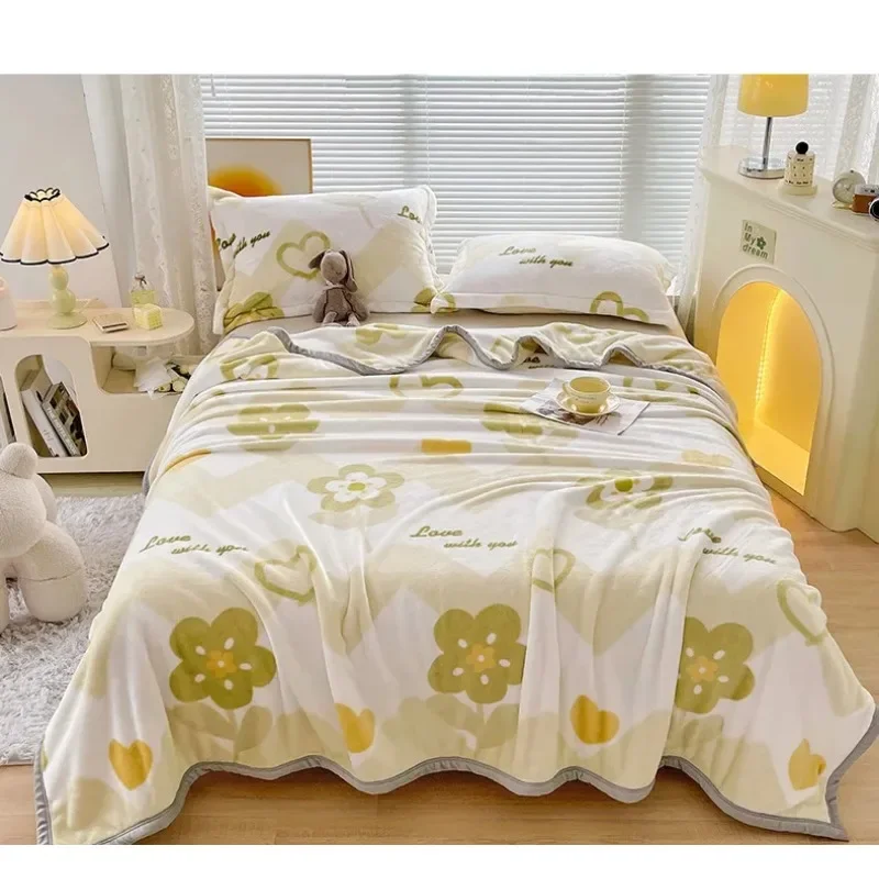 

New Milk Fiber Printed Blanket 300G Cloud Mink Velvet Cover Blanket