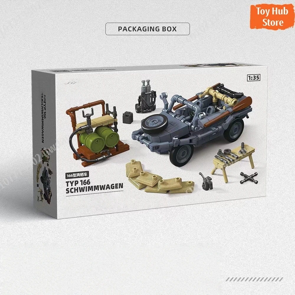 166 type amphibious vehicle [1:35] Building Blocks  DIY Brick Toys MOC tank Brick Model Kit  Classical Building Blocks Toys Gift