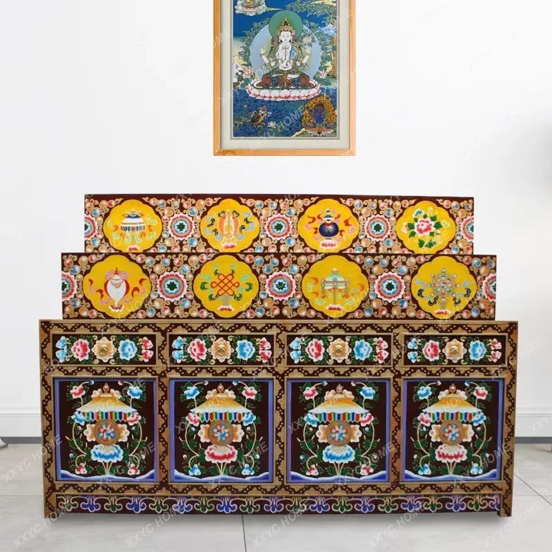 

ZH hand-painted Buddhist shrine offering table Zhongtang home temple style supports customization of various sizes