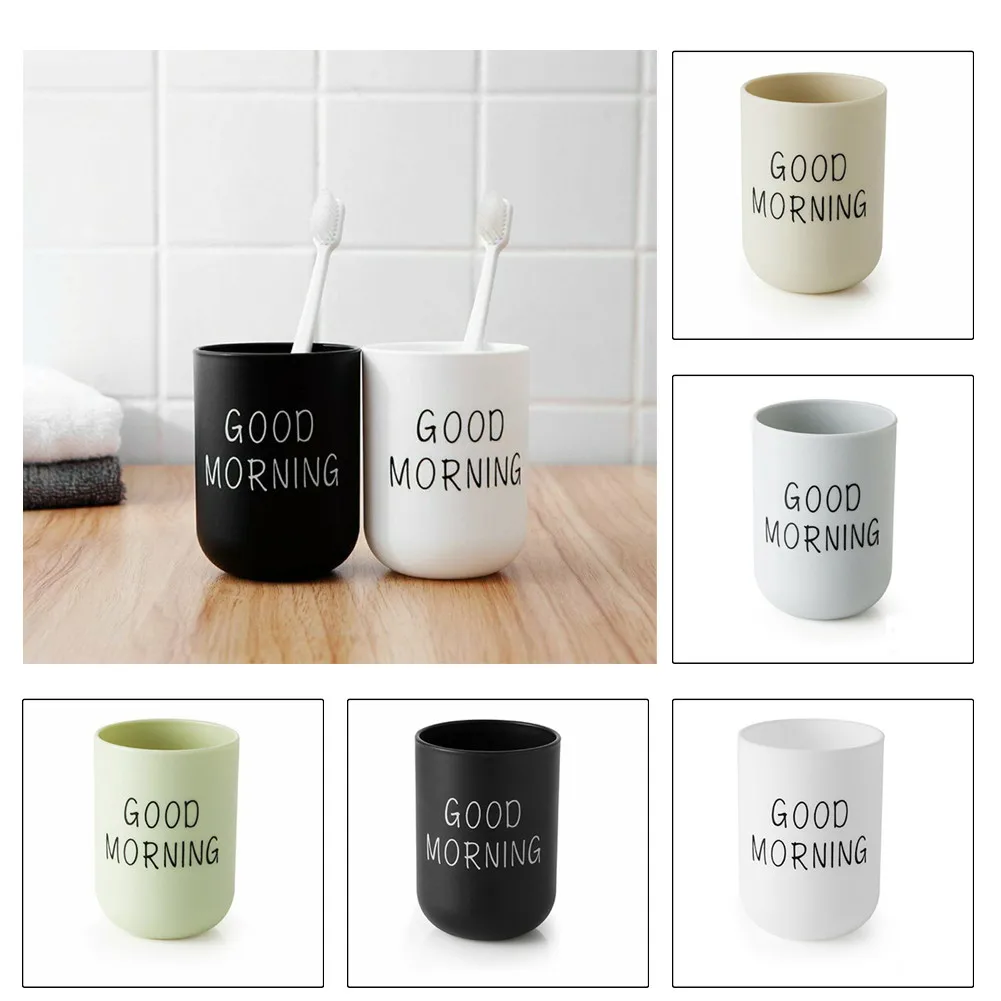 

Toothbrush Washing Cup Travel Tumbler 100 Brand New Washing 400ml Water Morning 7.2*10cm White Bathroom Black Cup
