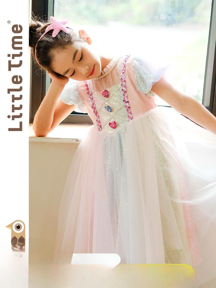 vestido-de-princesa-para-ninas-manga-corta-falda-de-malla-vestido-moderno-para-ninas-marca-little-time-falda-en-linea-a-poliester