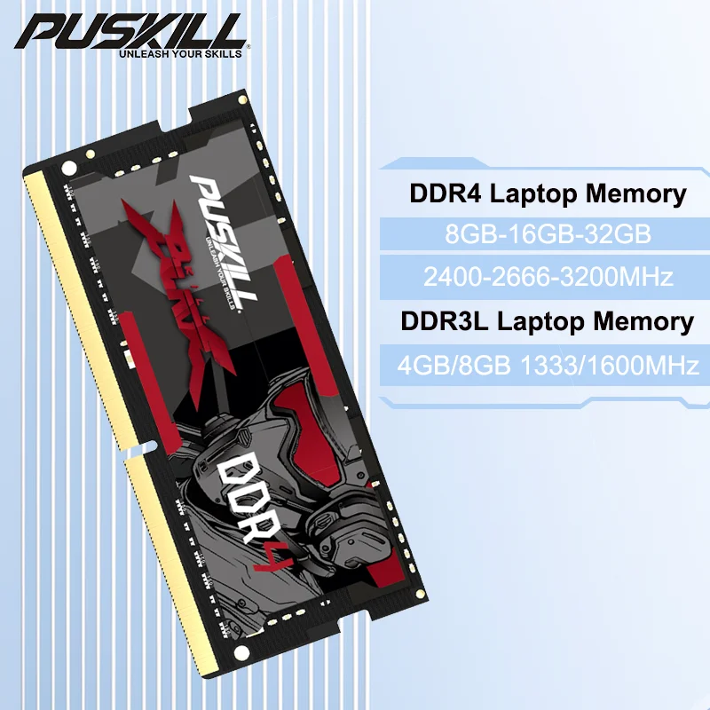 

PUSKILL DDR4 DDR3L Память для ноутбука 16 ГБ 8 ГБ 4 ГБ 32 ГБ 3200 МГц 2666 МГц 2400 МГц 1,35 В 1600 МГц 1333 МГц Sodimm Память для ноутбука
