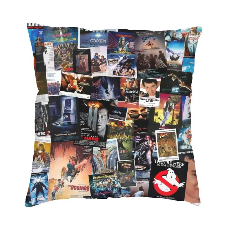 Vintage Movie Posters Collage Throw Pillow Covers Decoration Pillowcase Classic Film Cinema Theater Gift Sofa Cushion Cover