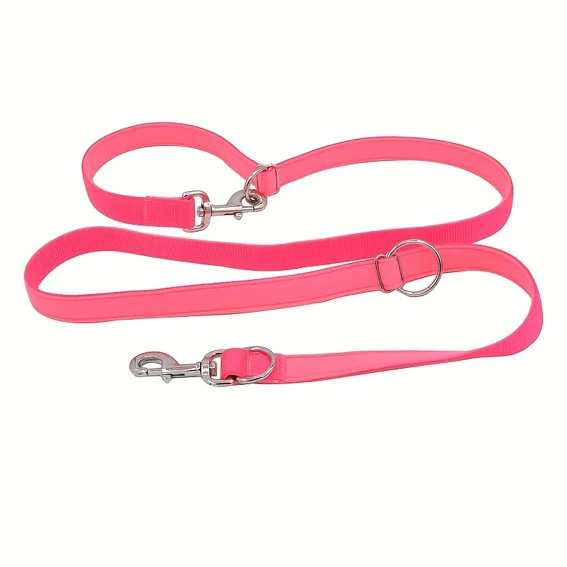 Nylon solid color diving material multi-functional dog leash comfortable and not tight pet seven-way leash