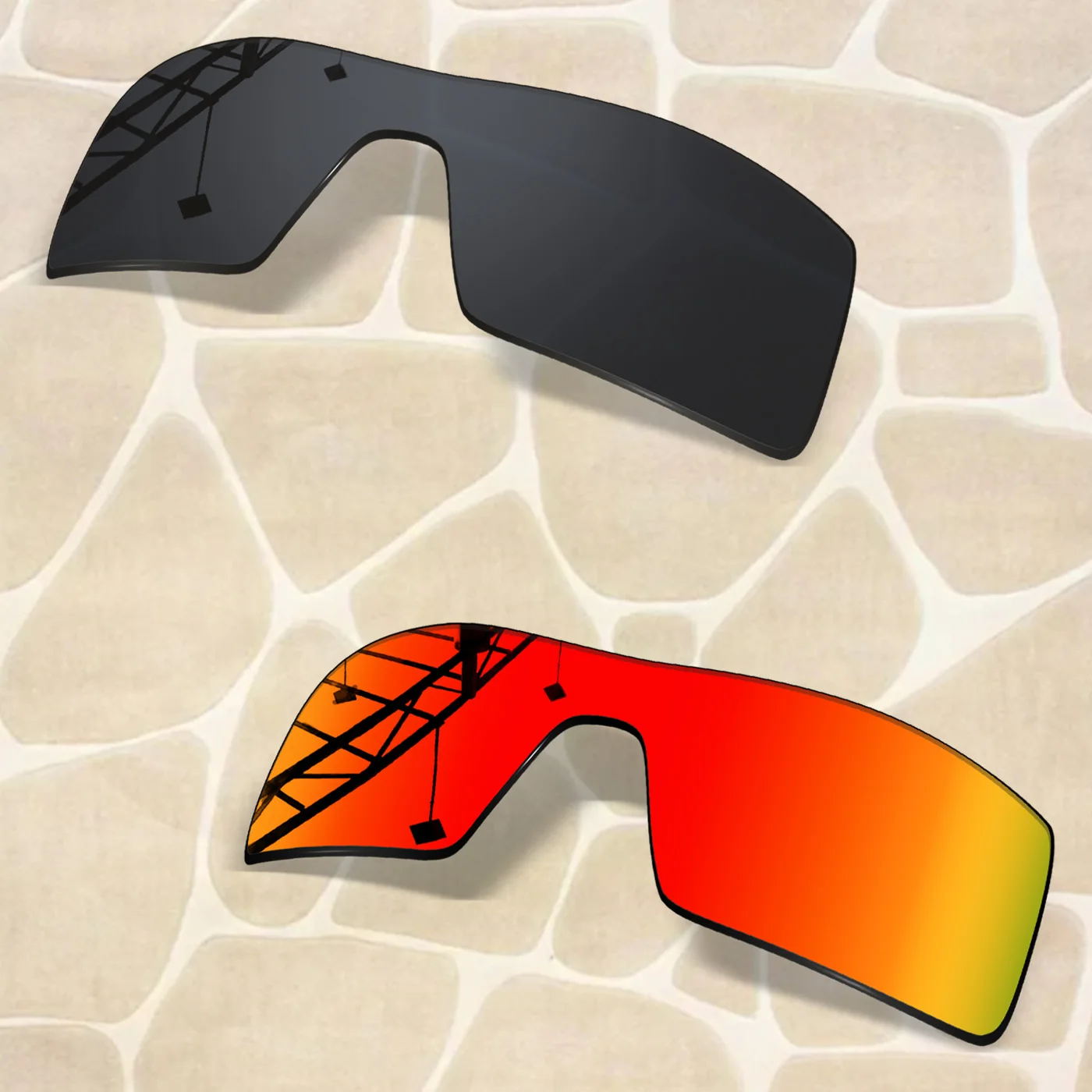 1.5MM Combo Set POLARIZED Replacement lenses for Oakley Oil Rig, Anti-Scratch & Impact Resistant