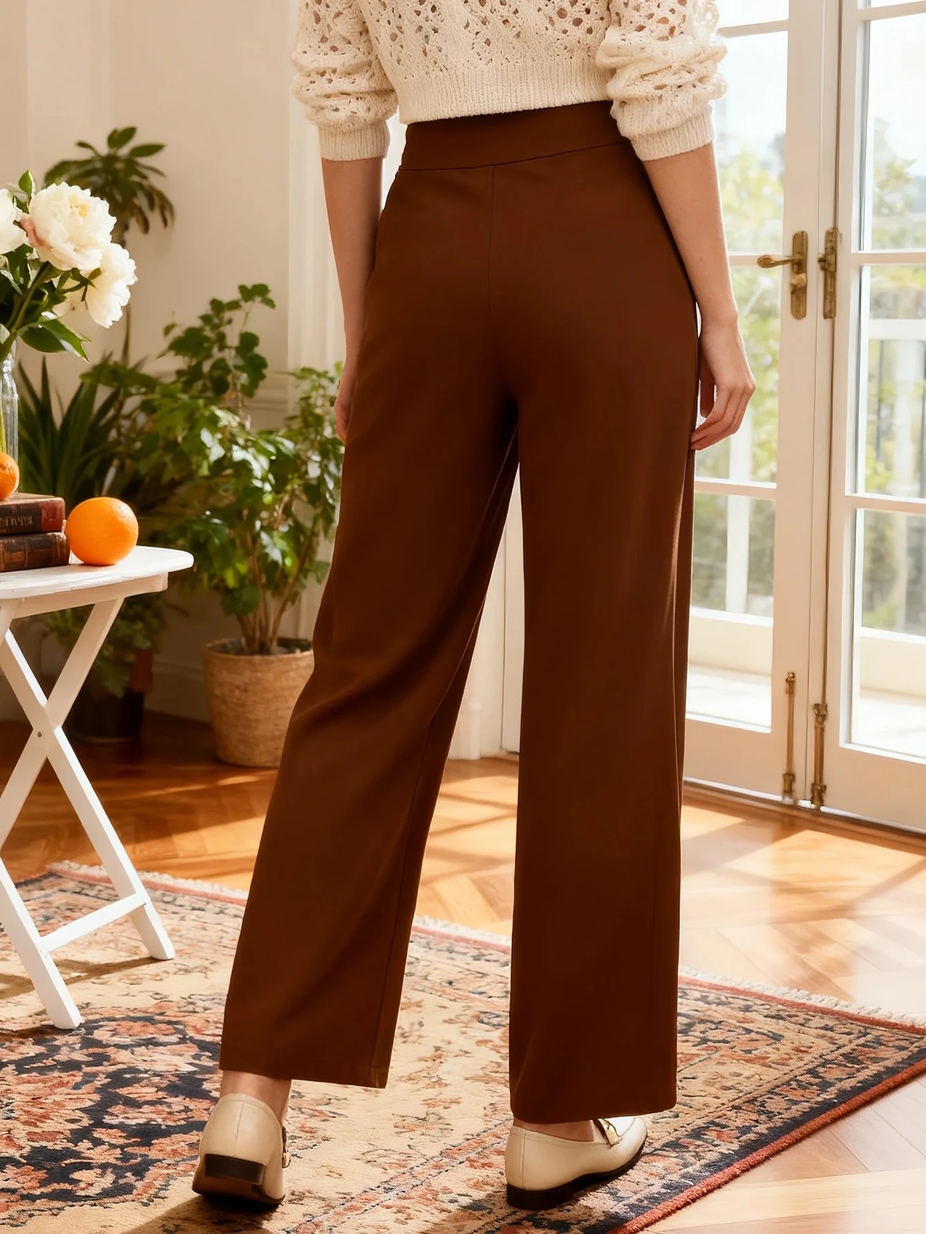 Pantalones de mujer, pantalones largos, pantalones anchos, pantalones casuales, pantalones de pierna recta, pantalones de cintura alta, asequibles, elegantes
