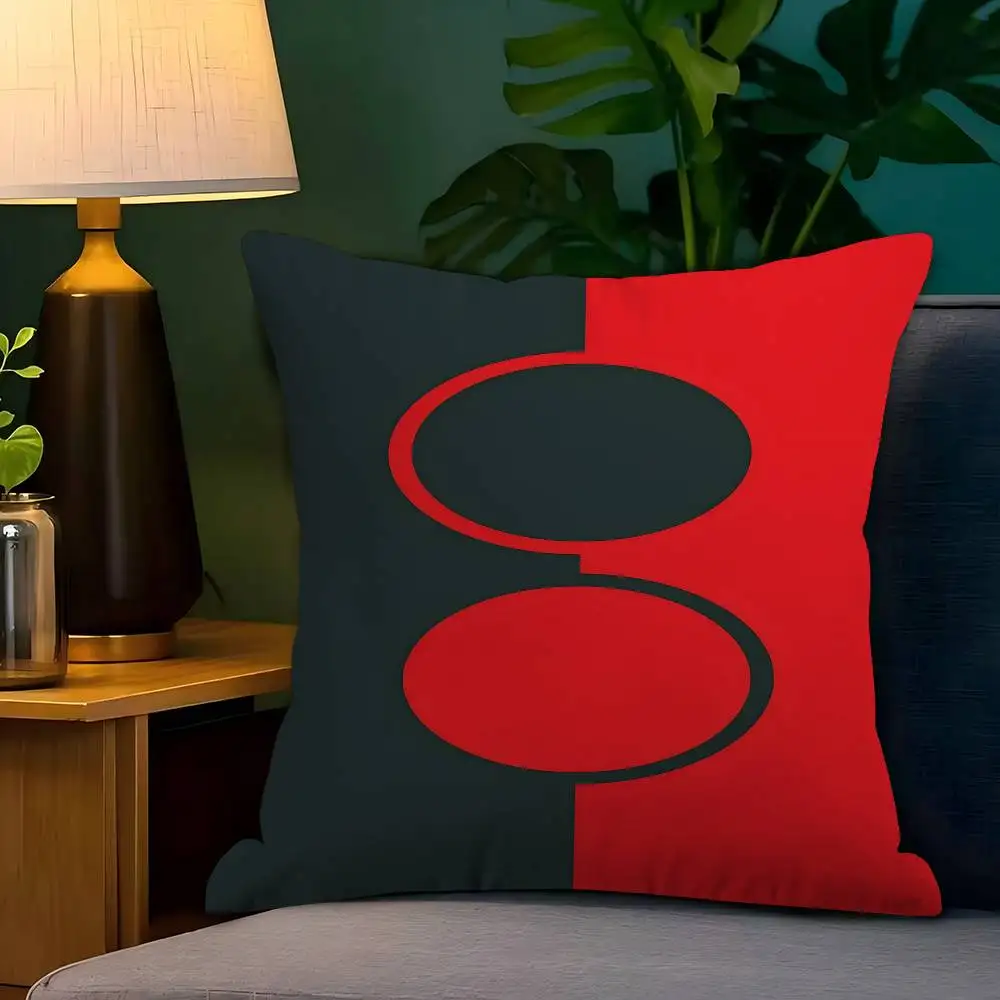 الدوائر الحمراء غطاء الوسادة سيارة رمي كيس وسادة ل أريكة سيارة هدية الكريسماس 40x40 سنتيمتر 45x45 سنتيمتر