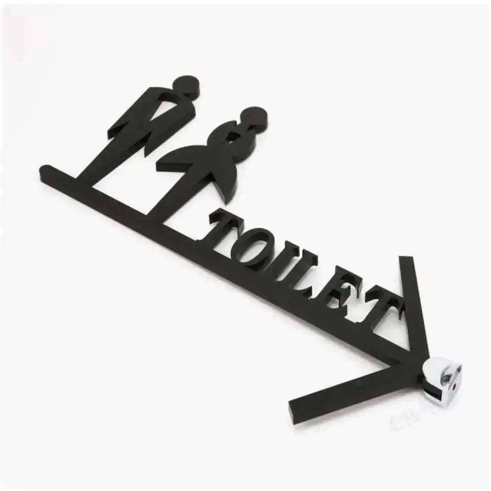 

Customized Men & Women Bathroom Door Wc Letters Wall Mount Creative Hanging Sign Plate Double Side Toilet Arrow Guide Board