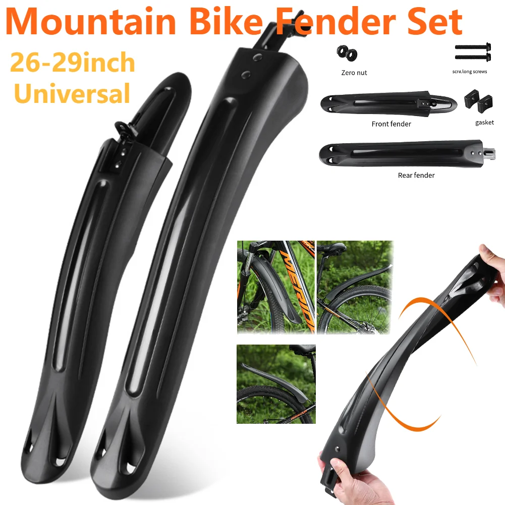 

2pcs Bicycle Fender PP Soft Plastic For MTB 26-29inch Universal Mudguard Widen Mud Protector Bike Splash Protection Accessory