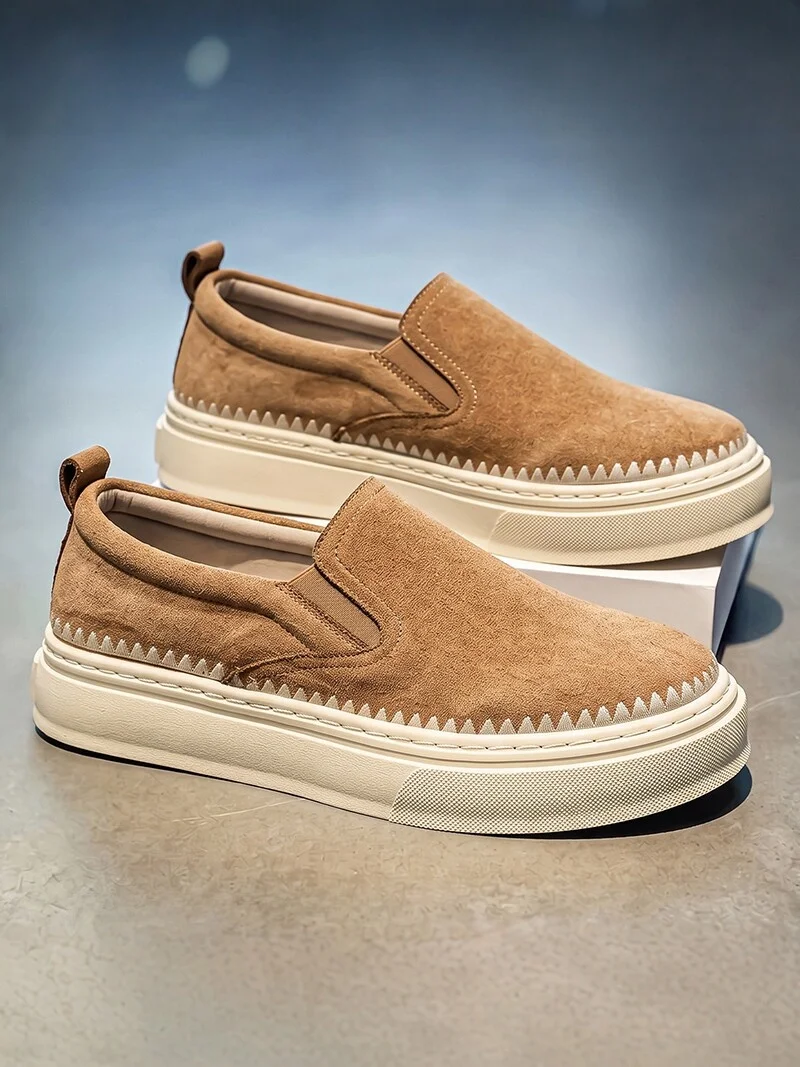 Leather Oxford Men's Shoes Business Casual Commute Thick Bottom Lazy One-Step-On Style British Fashion Spring Autumn Men's Fo...