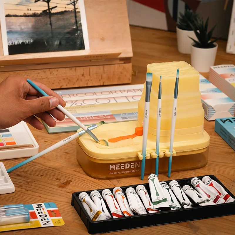 Foldable Multi-function Brush Cleaner Clean Water Soak Water Collection Art Student Special Artist Pigment Brush Cleaning Tools
