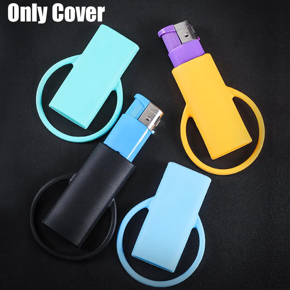 1Pc Silicone Lighter Protective Cover Lighter Holder Sleeve Clip Regular Size Smoking Accessories Household Merchandises