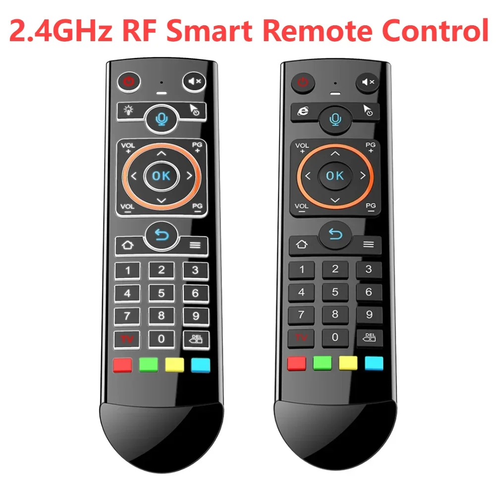 Q2 TV Backlight Air Mouse Gyroscope Wireless IR Learning 2.4GHz RF Smart Voice Remote Control for Laptop/Computer/Android TV Box