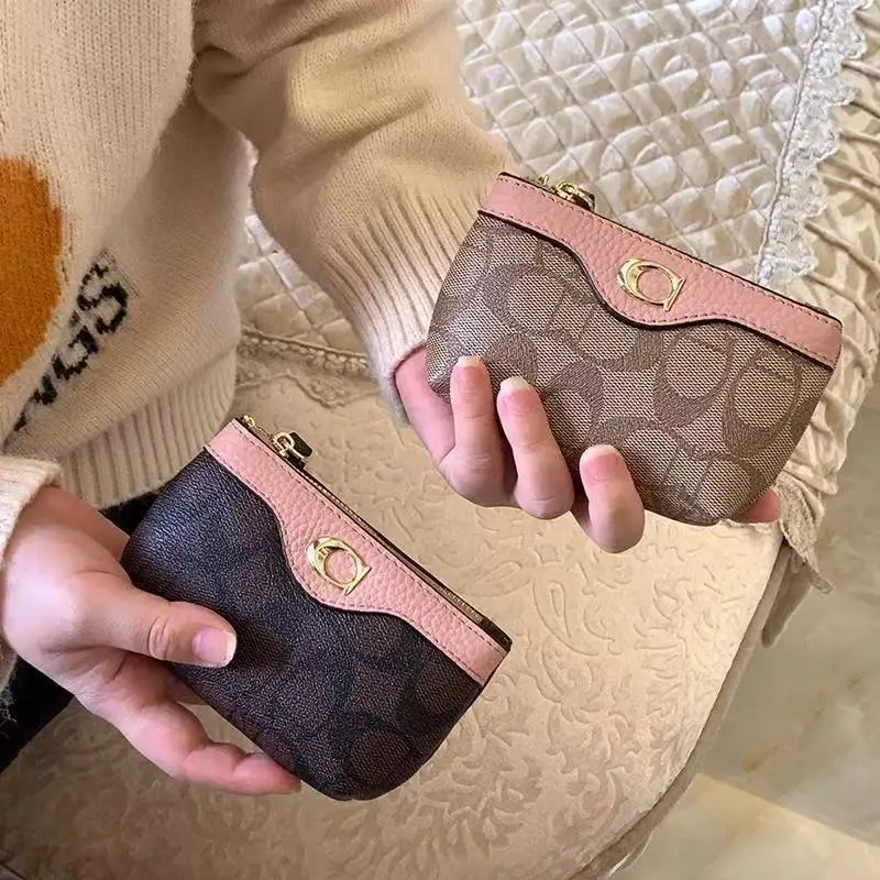 New round C coin purse, convenient 2026 new key pouch, portable 2-in-1 mini lightweight wallet