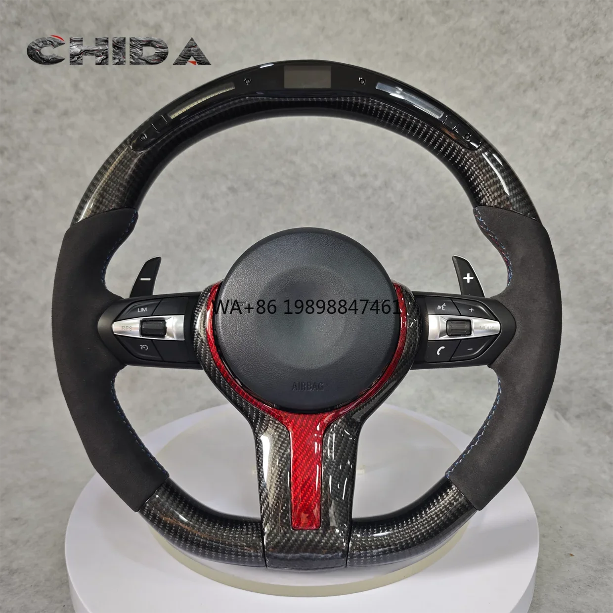 

BMWS LED Carbon Fiber Steering Wheel Customizable for F10 M5 F20 F30 M3 F80 M4 F82 M2 F87 F90 F11 F13 E90 E92 F07 F32 F15 Cars