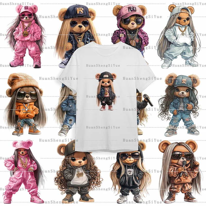 Teddy Girl DIY Clothing Print Design Ironing Stickers Heat Transfer Stickers