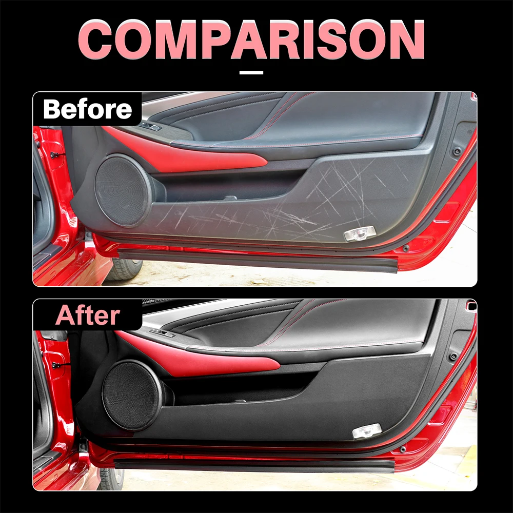 for Lexus Rc 2015-2023 Silicone material Suede Leather Door Anti-Kick Sticker Soil-Proof Mat Children\'s Kick Pad Car Accessories