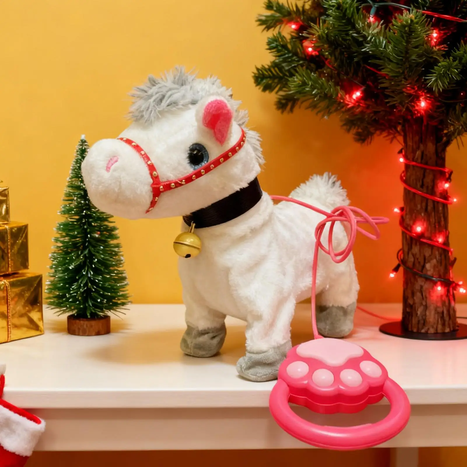 침실용 전동 말 장난감, 리드 로프 포함, 어린이 교육용 전동 말 장난감, 유아 및 3세 이상 청소년용