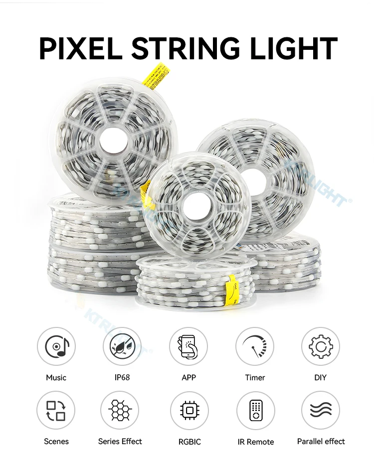 Transparent Wire 5V 3PIN WS2811 LED String Lights Dream Color Accessories RGBIC Addressable Seed Pixel Pebble Decorative Lights