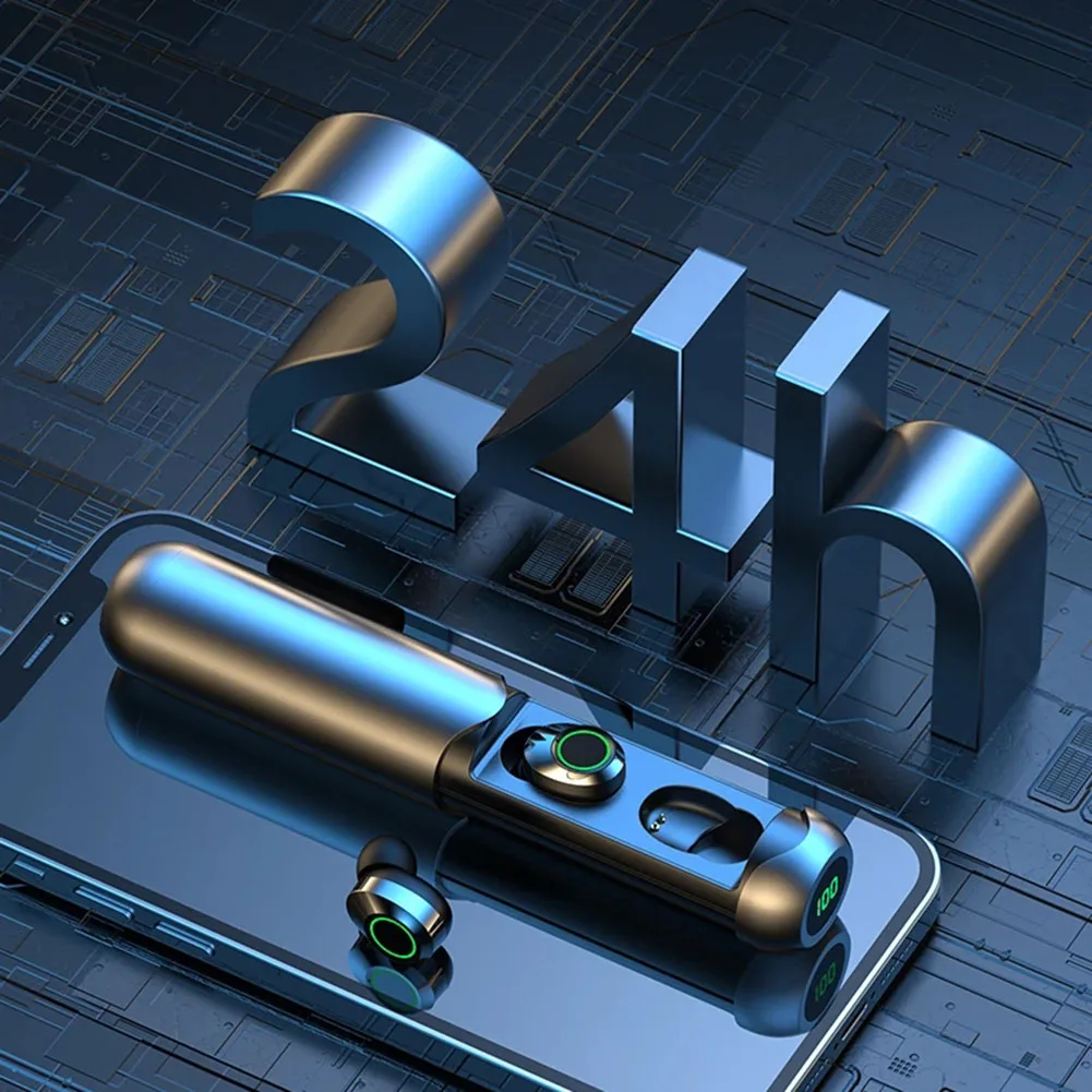 Impermeável In-Ear Sports Headset para treino, Compatível com Bluetooth, Em forma de cápsula