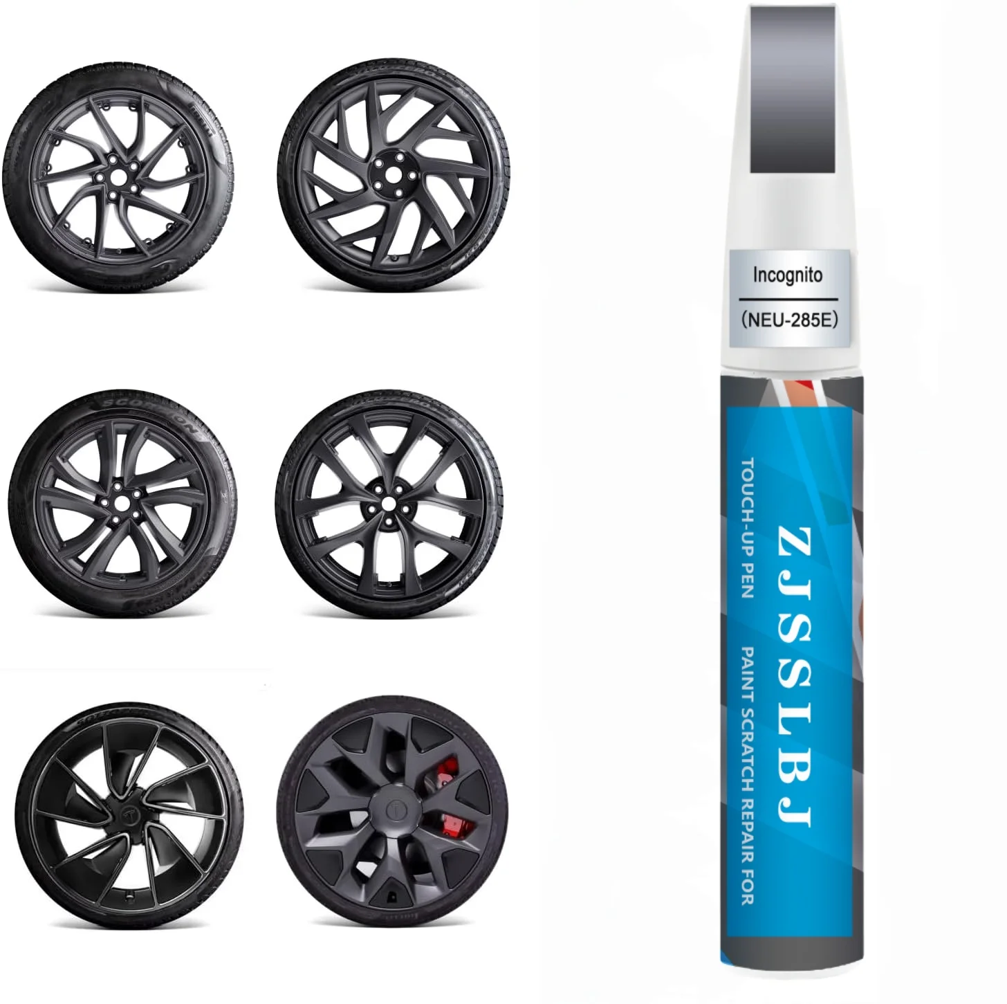 Rim Touch Up Paint(Incognito(NEU-285E)) for Tesla Model 3/Y/S/X Warp/Arachnid/Magnetite/Velarium/Perihelix/Machina Wheel