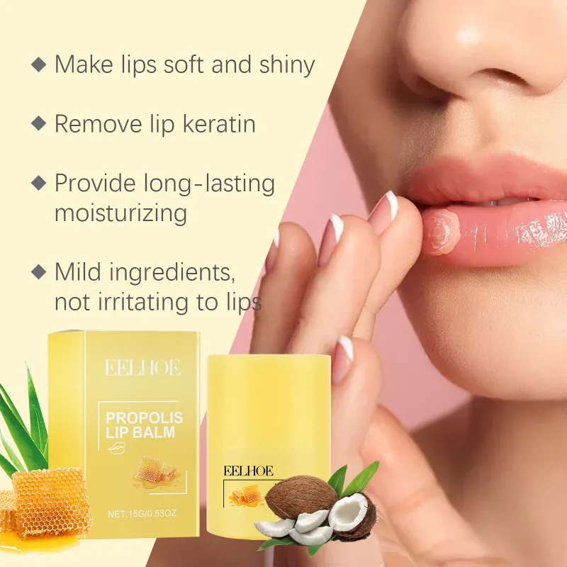 Honig feuchtigkeit spendender Lippen balsam lang anhaltend tief pflegt erweicht Lippen haut täglich Propolis Peeling feuchtigkeit spendenden Lippen balsam 15g