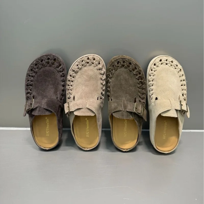 

Женские кожаные полусапожки с круглым носком, дышащие, на толстой подошве, новые, удобные, в стиле «ugly cute», без застежек