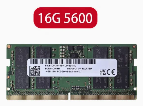 For MT DDR5 5600 PC5-5600b-SA0 1Rx8 SODIMM 16G MTC8C1084S1SC56BD1 laptop ram 16GB memory