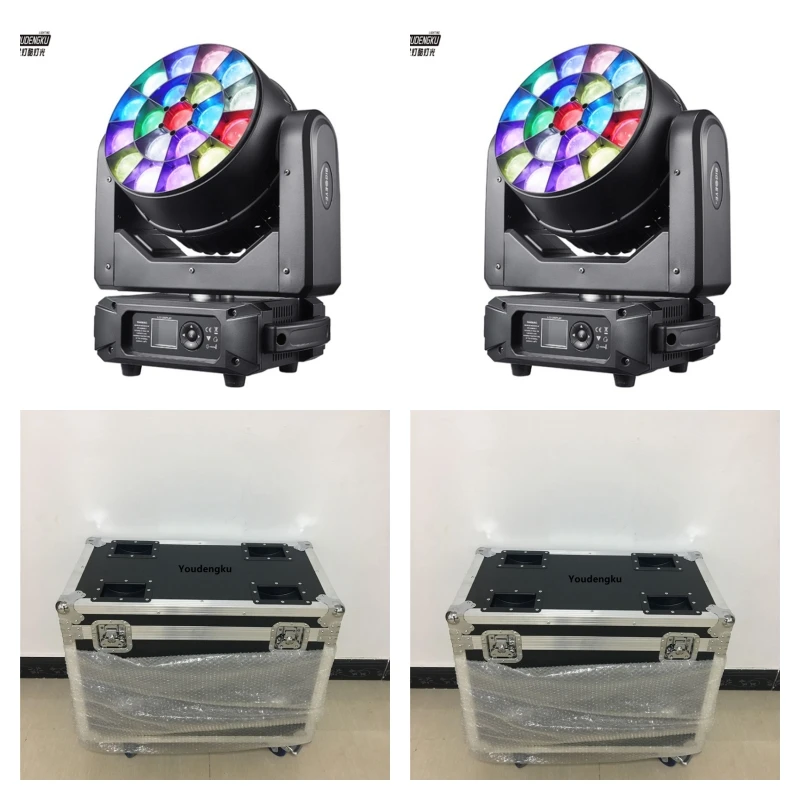 4 pieces with roadcase 19x40W K15 Big Bee Eye Wash beam LED RGBW 4in1 Zoom led Moving Head light