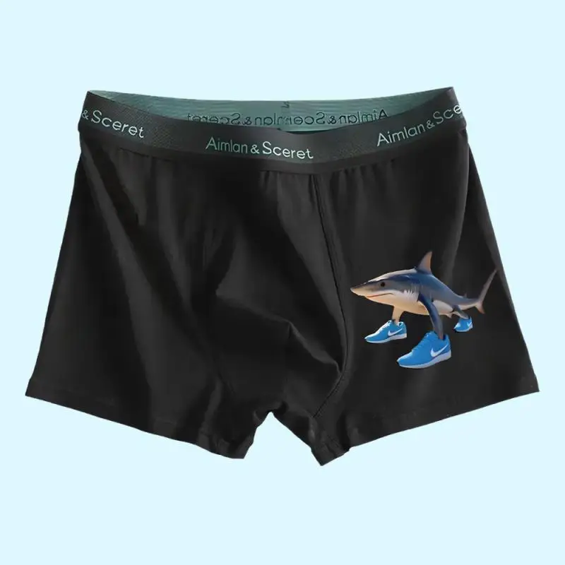 Tralalero Tralala Tung Tung Tung Sahur Brr Brr Patapim Meme مضحك الدماغ الإيطالي روت القطن الخالص ملابس داخلية للرجال حجم كبير الدهون