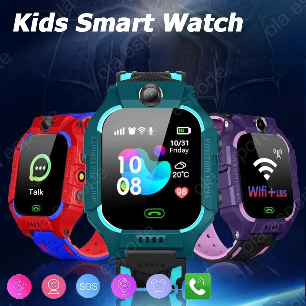 New Kids SmartWatch 2G SIM Card GPS HD Call Voice Message SOS Waterproof LBS Smartwatch for Children Remote Control Photo Watch