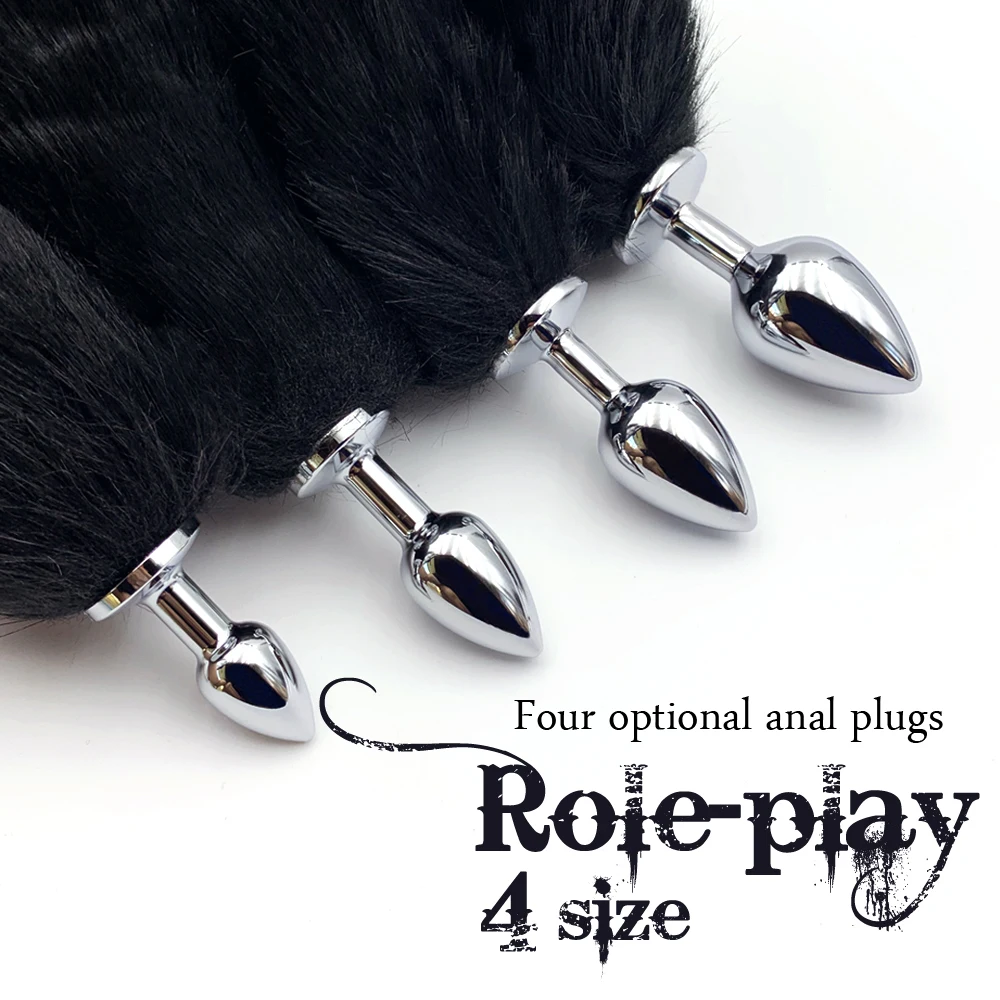 1pcs, BDSM Four size dog tail anal plug, animal tail butt plug, role-playing sex games, men and women sex toys - view 3