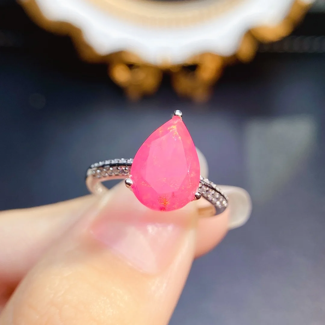 Vintage Pink Fire Opal Engagement Ring Sterling Silver Art Deco Ring Vintage Solitaire Opal Ring 925 Silver Promise Ring