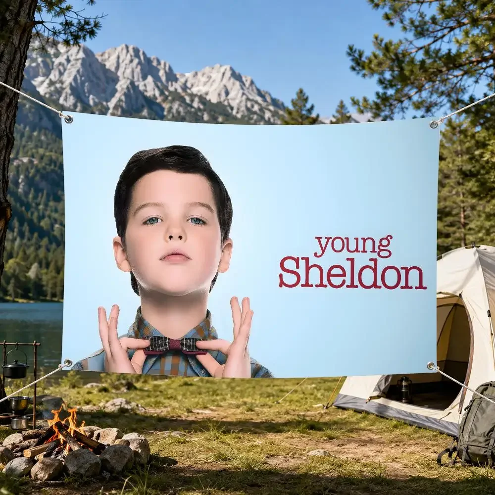 Popular TV Young Sheldon Flags Aesthetic Wall Tapestry Printed Wall Hanging Living Room Party Outdoor Decor