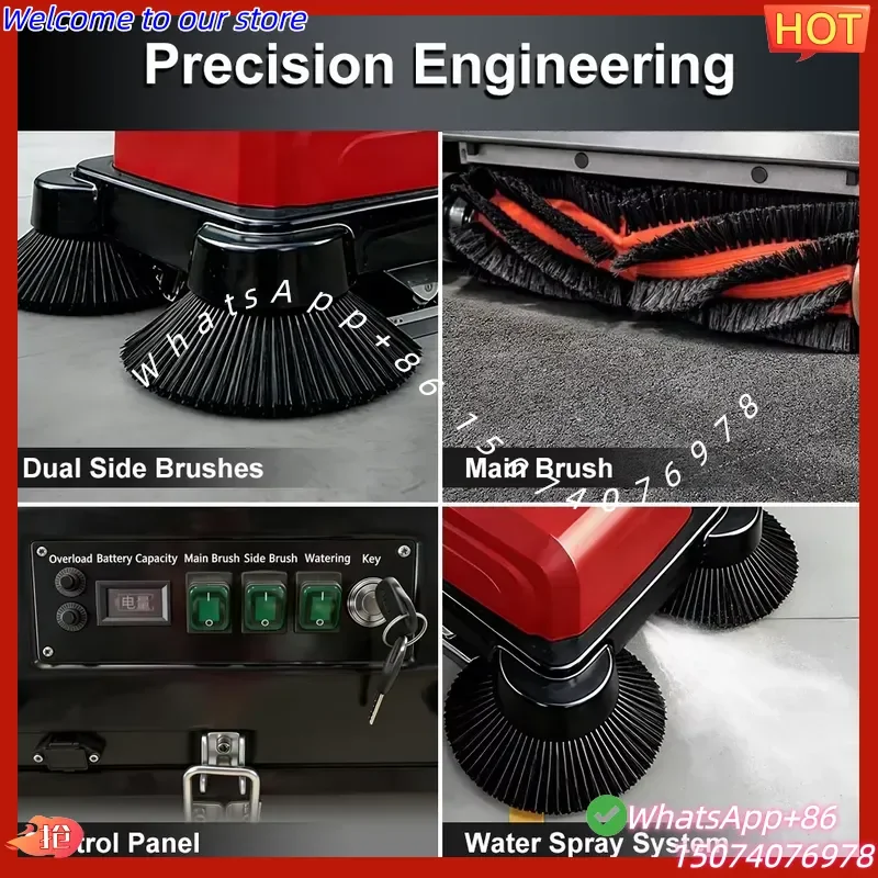 2026 ES105 New Electric Walk-Behind Floor Sweeper Machine for Street and Outdoor Cleaning