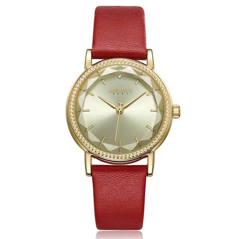 Julius Women's Watch Japan Quartz Lady Classic Hours Fashion Clock Dress Bracelet Real Leather Girl's Birthday Gift Box