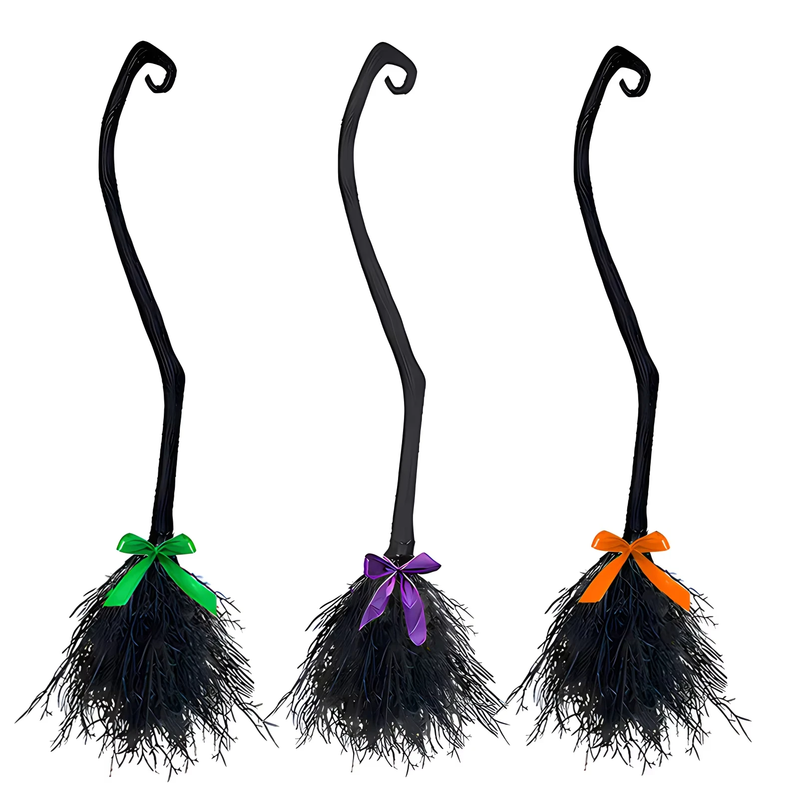 1PCS Halloween Flying Witch Broom Party Props Ghost Festival Mop Witch Stick Plastic Cosplay Flying Broomstick Props Party Decor
