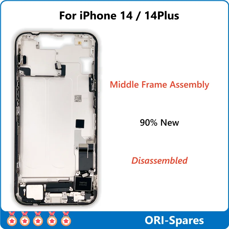 disassembled-middle-housing-frame-with-charging-port-flex-loudspeaker-power-volume-flex-for-iphone-14-14plus-90-new