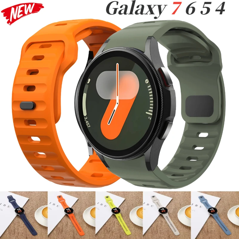 لا فجوة الرياضة سيليكون الفرقة لساعة سامسونج جالاكسي 7/FE/6/5/4 44mm40mm لينة سوار ساعة 6-4 الكلاسيكية 47 مللي متر 43/46 مللي متر حزام كوريا