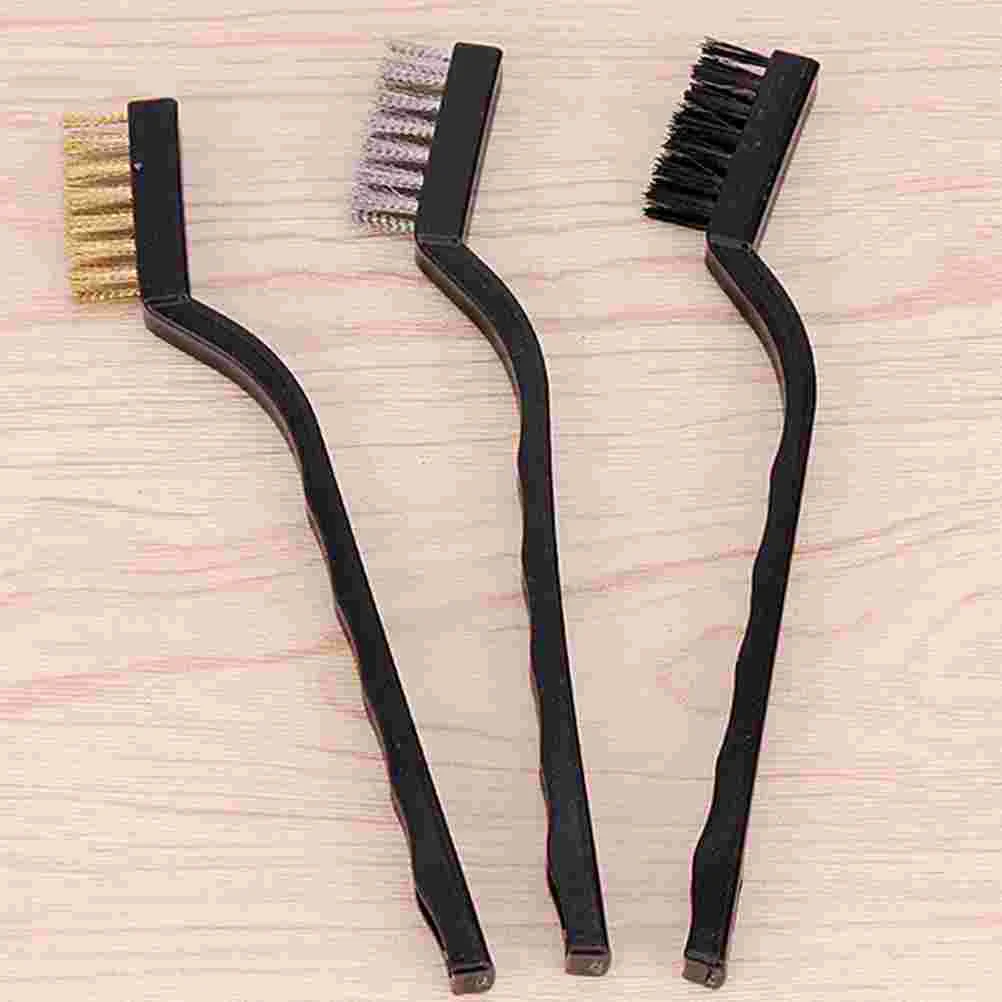 12 Pcs Toothbrush Type Wire Rust Cleaning Anti Static Record Scratch Anti-static Motor Door Window Black