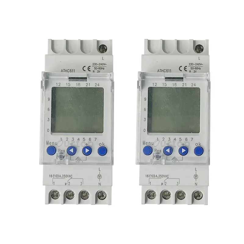 ATHC611 Time Switch Relay Ourtop AC220V Digital ATHC611 LCD display Programmable 16A Multilingual selection