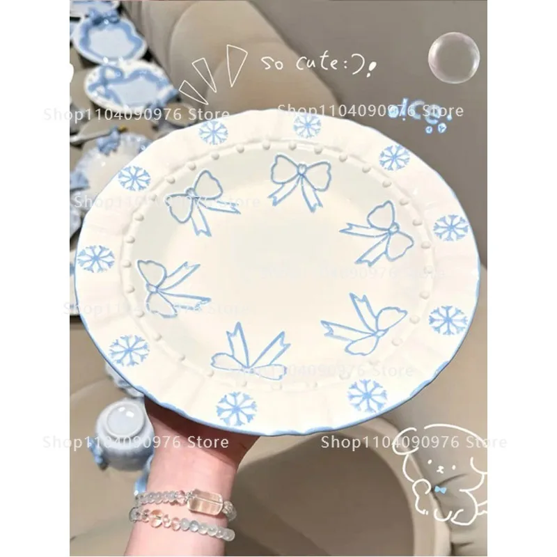 

Керамическая десертная тарелка Bow Relief с французской вышивкой в роскошном стиле для подарка