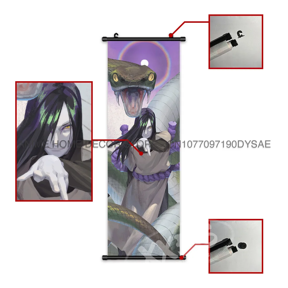Naruto Poster Senjyu Hashiram Hängende Malerei Tobirama Wandkunst Sarutobi Hiruzen Anime Scrolls Bild Namikaze Minato Dekor – Detail 5